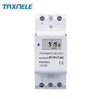 New Type Din Rail 2 Wire Weekly 7 Days Programmable Digital TIME SWITCH Relay Timer Control AC 220V 230V 12V 24V 48V 16A 30A