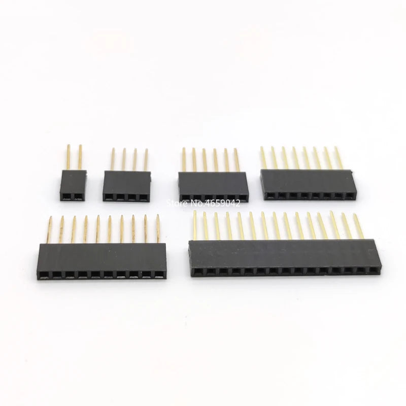 10pcs Pin Header 2.54MM 10MM Long Needle Female Pin Header Strip Stackable Header Connector 1*2/3/4/5/6/8/10/15P