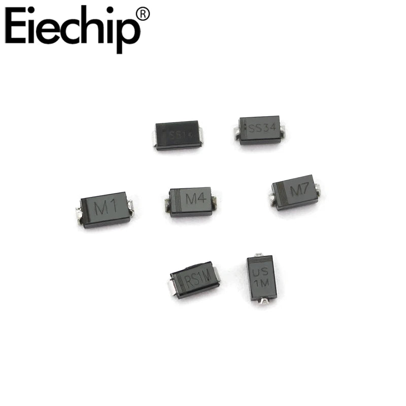 70pcs/lot SMD Diodes 1N4007 M7 1N4001 M1 1N4004 M4 SS14 US1M RS1M SS34 7 Values*10pcs Electronic kit schottky diode set pack