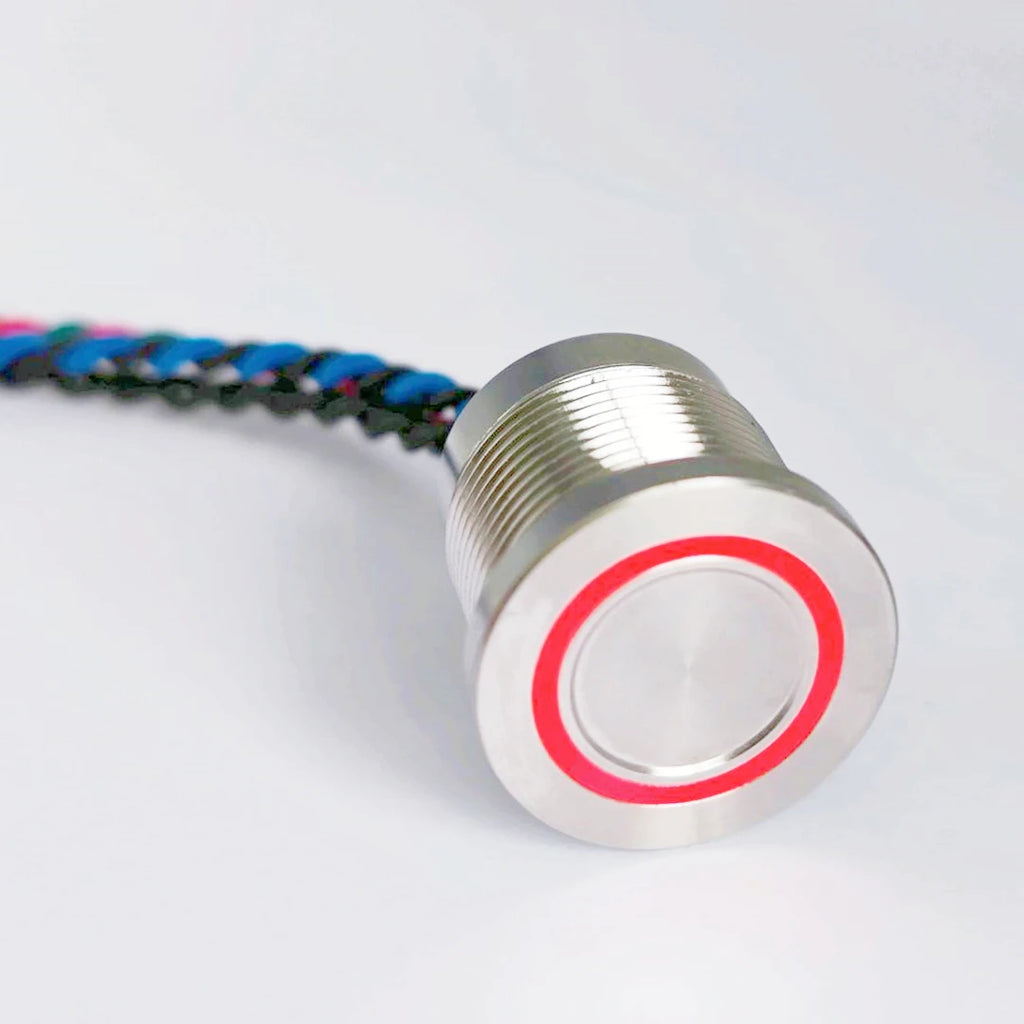 16MM 19MM 22MM IP68 316L stainless steel or  Black aluminum Waterproof RGB 3 color piezo push button switch PS223P10YSS1RGB24T