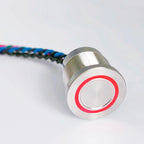 16MM 19MM 22MM IP68 316L stainless steel or  Black aluminum Waterproof RGB 3 color piezo push button switch PS223P10YSS1RGB24T