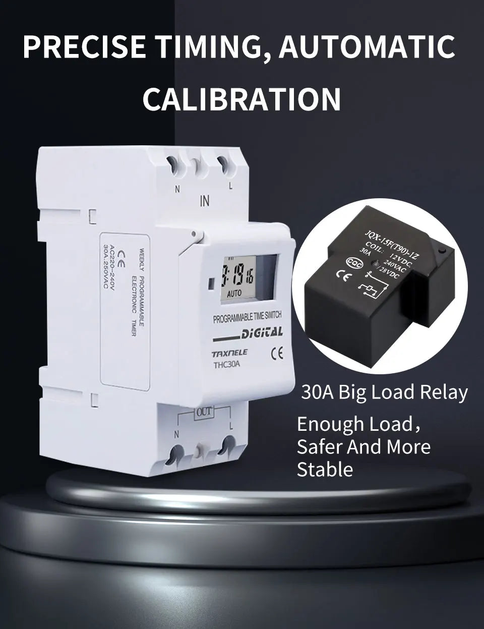 New Type Din Rail 2 Wire Weekly 7 Days Programmable Digital TIME SWITCH Relay Timer Control AC 220V 230V 12V 24V 48V 16A 30A