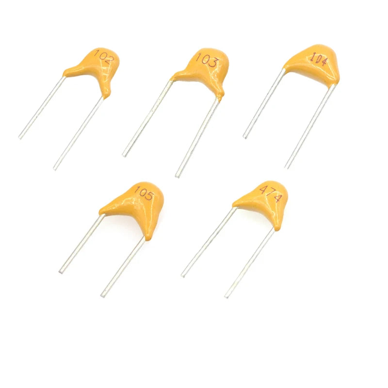 50pcs Monolithic Ceramic Capacitor 50v 10pF 100pF 1NF 10NF 100NF 1UF 10UF 101 102 103 104 105 106 50v100 50v101 50v104 50v105