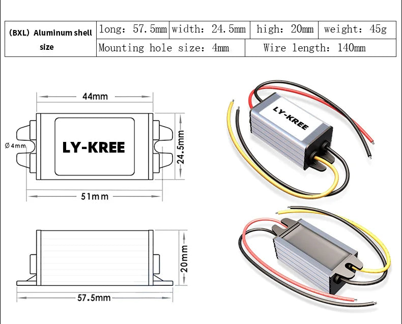 LY-KREE 24v to 12v converter 1A 3A 5A 10A 20A 30A 40A step-down module dc dc 24v to 12v step down converter dc power supply