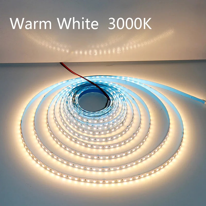 5M 600LEDs LED Strip 2835 DC12V 24V 120LEDs/m Home Lamp Strip Red Ice Blue Green Yellow Pink Flexible And Cuttable Soft Lamp Bar