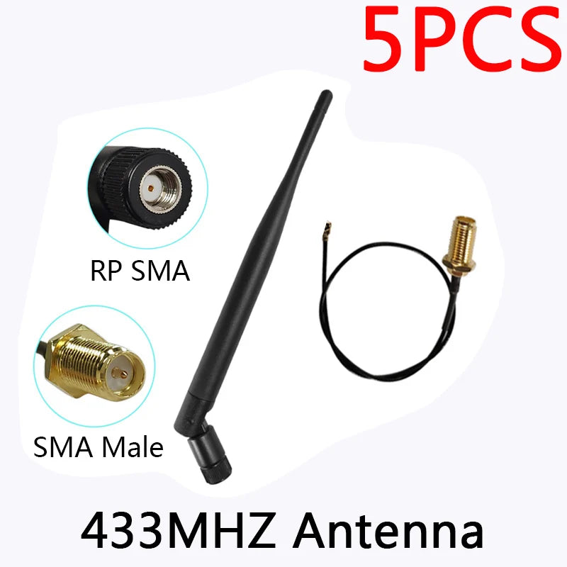 Eoth Wholesale 433MHz Antenna LORA 5dBi GSM 433 MHz Connector Rubber 433m LoRaWAN IOT SMA Male Female Extension Cord Pigtail