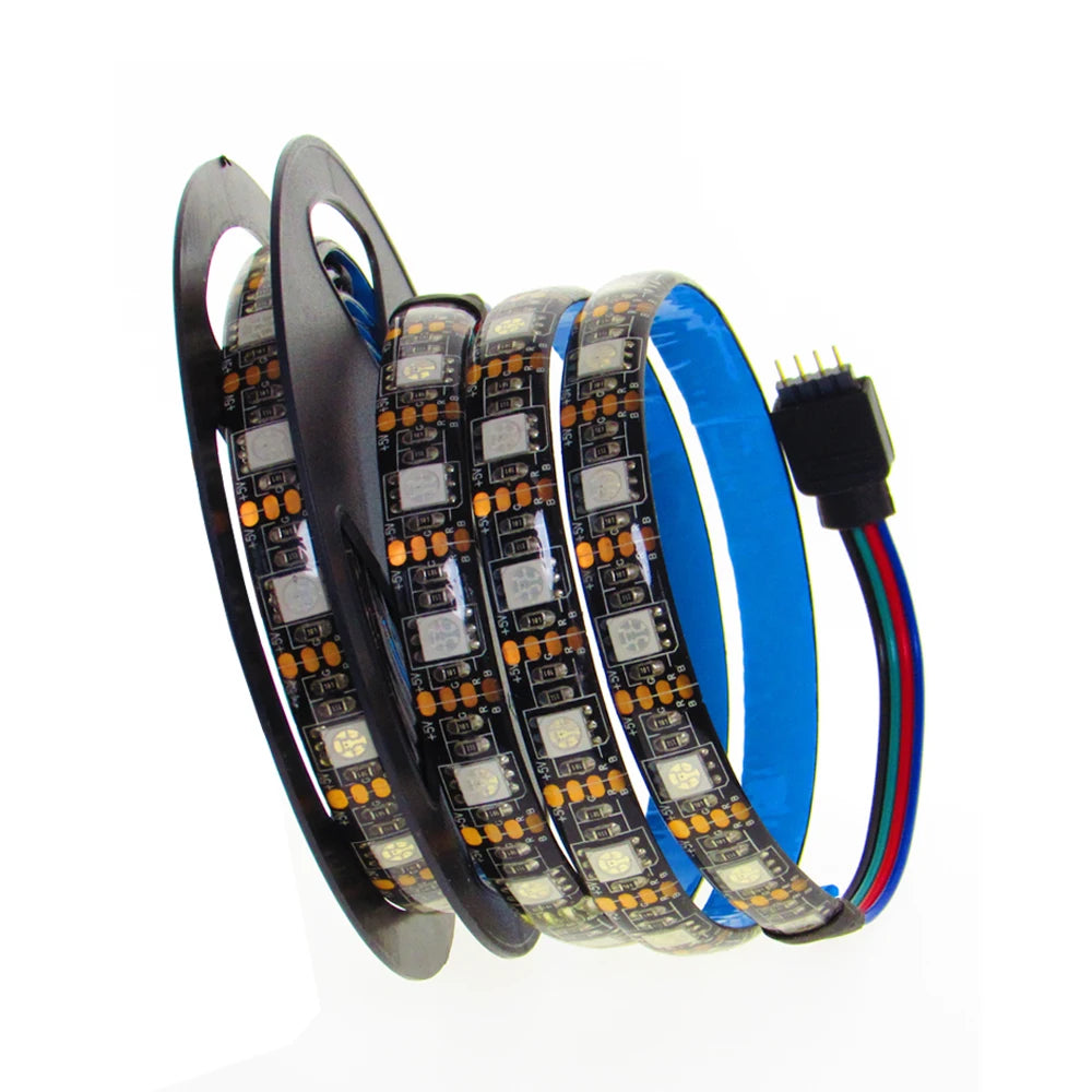 USB LED Strip Light 5V RGB Waterproof Black PCB 5050 0.5m 1m 2m 3m 4m 5m Led Strip Light Tape PC TV Backlight Remote Controller