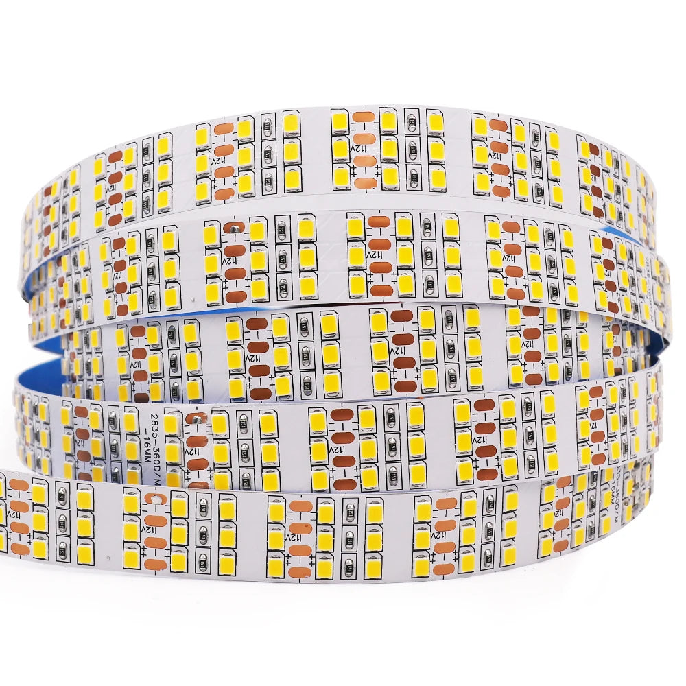 12V 24V LED Strip SMD 2835 Flexible LED Tape 5M 120 240 480Leds/m Waterproof Ribbon Diode Room Decor Warm Natural Cool White