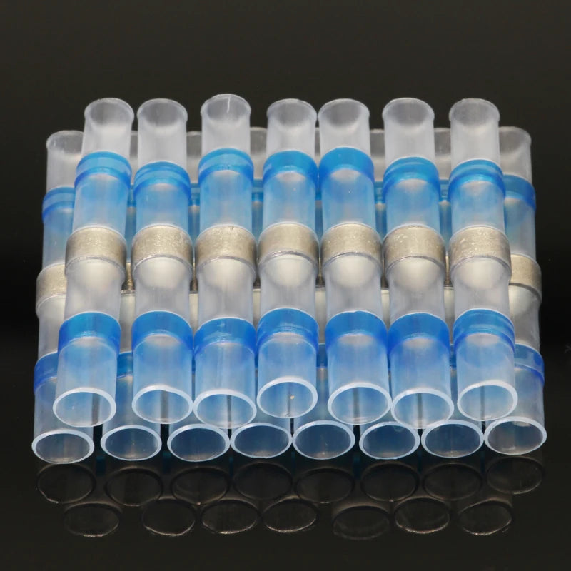 Heat Shrinkable Wire Connectors 50PCS SST21 Waterproof Sleeve AWG22-18 Butt Electrical Splice Tinned Solder Seal Terminal