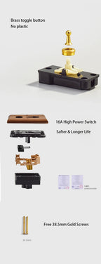 Toggle Wall Switch 1-4 Gang, Solid Wood Frame, EU French Wall Socket, Flush / Surface Mounting, Z6 Wallpad