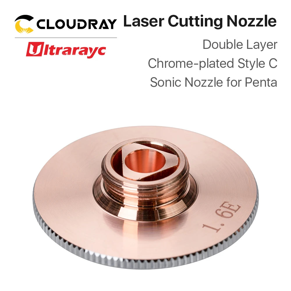 Ultrarayc Laser Nozzles Chrome-plated Double Layers D28 Caliber 1.2mm-1.6mm for Penta Sonic Cutting Metal
