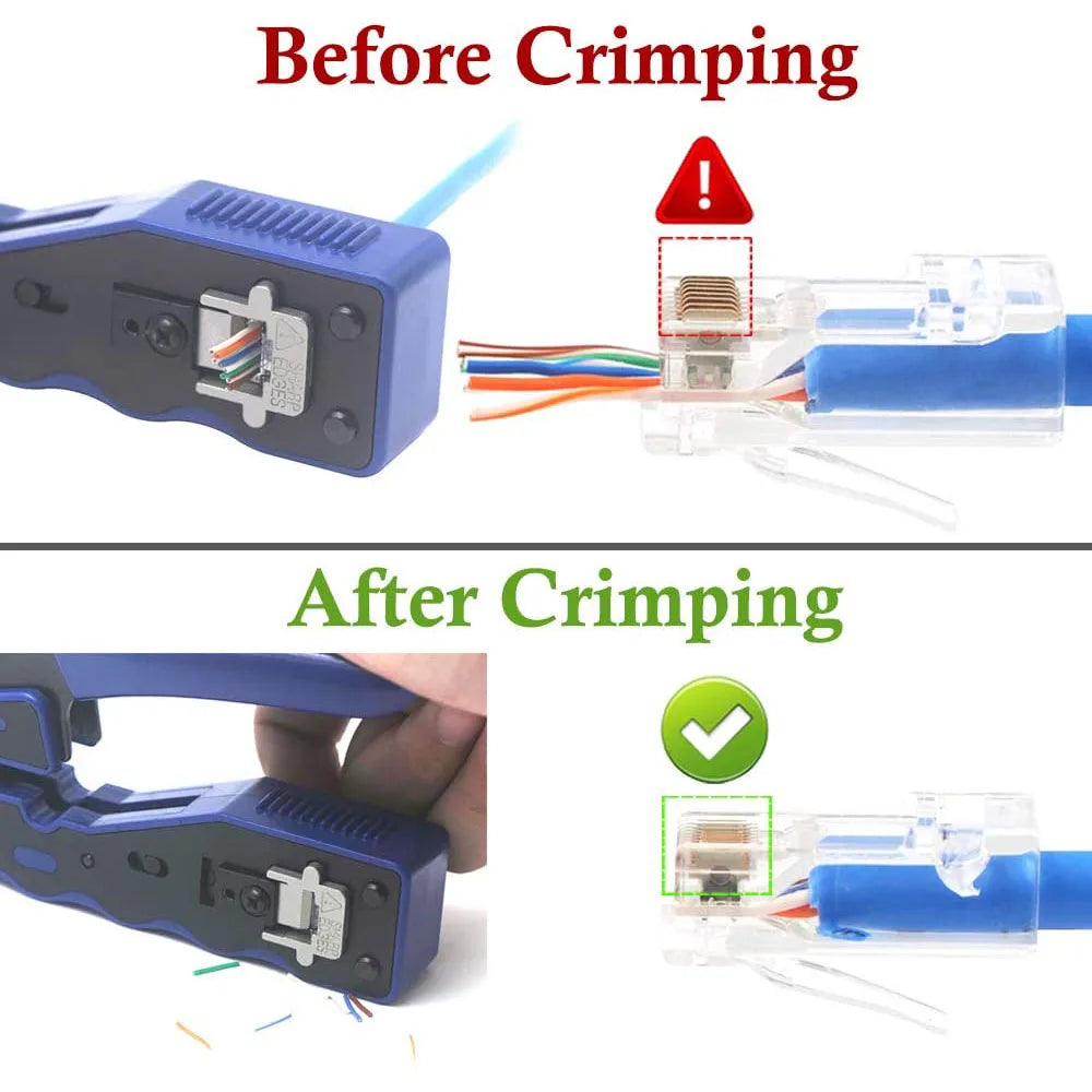 100Pcs CAT6 Connector Plugs RJ45 Network Cable Modular Pass Through CAT6 RJ45 Connector Plugs 8P8C Accessories Strong Plasticity