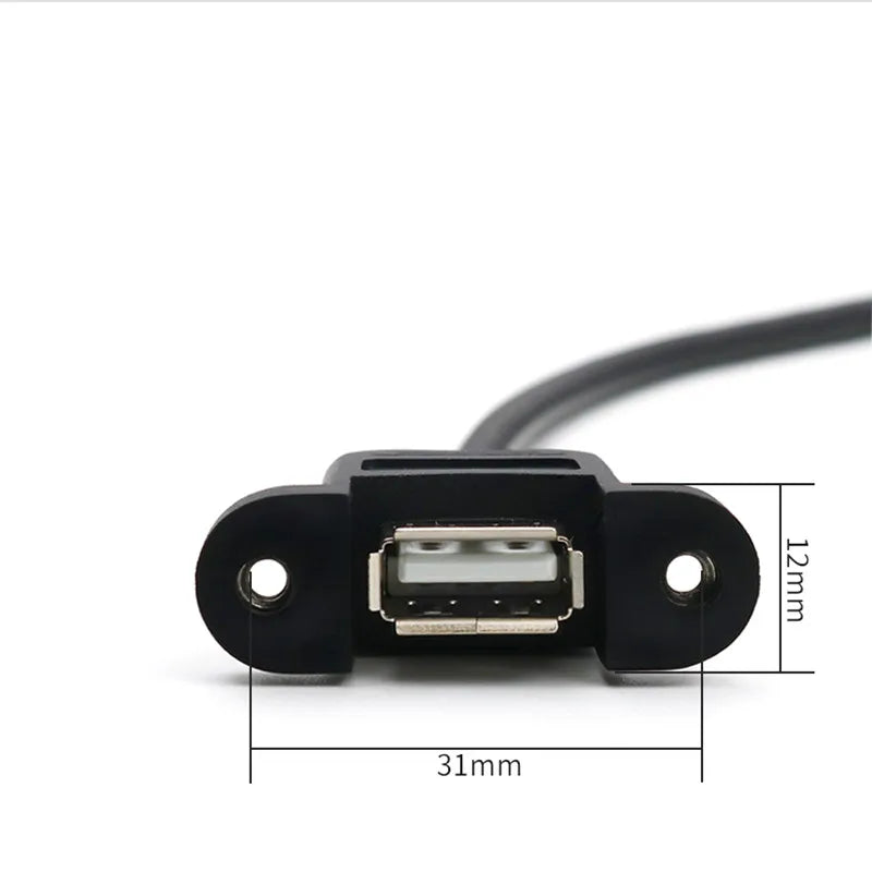 1/2/5/10Pcs 30CM Dupont 5Pin 2.54mm Female to USB Type A Female Adapter Motherboard Extender Cable with Screw Panel Mount Holes