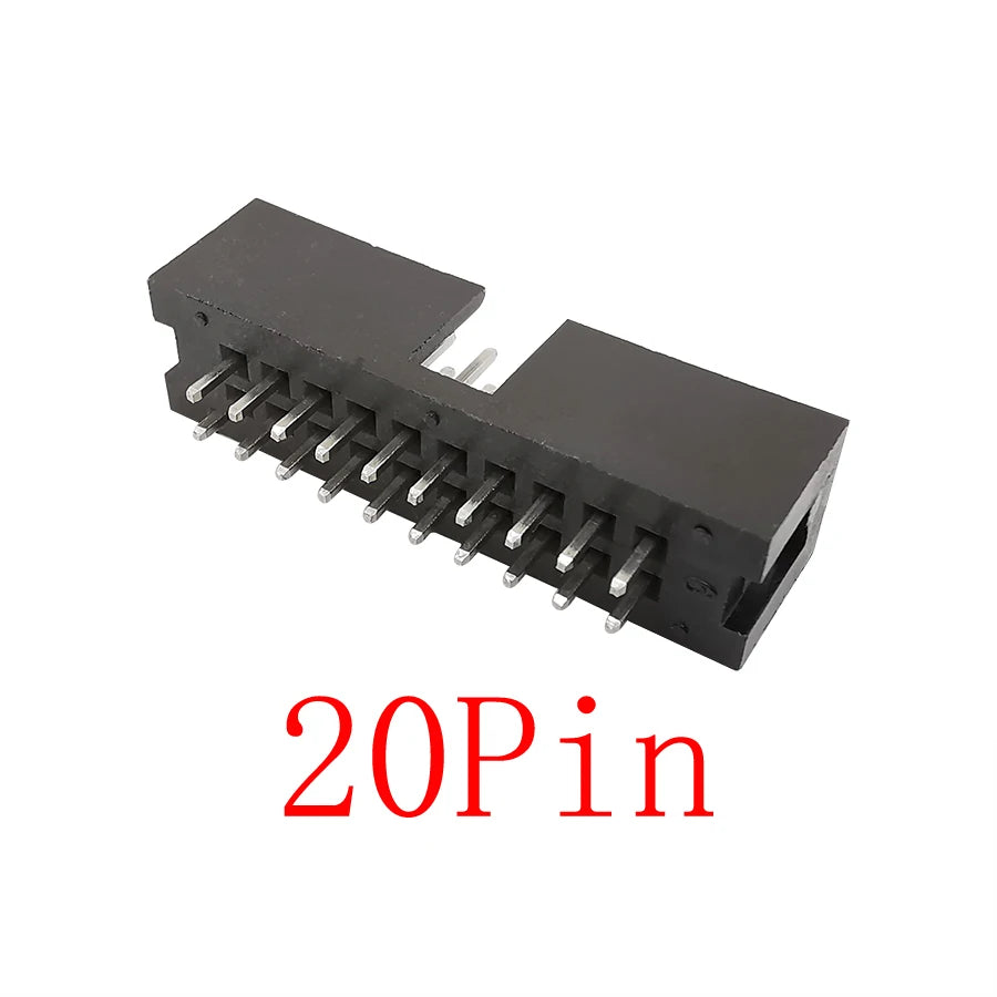 10Pcs DC3 2.54mm 6/10/16/20/26/34/40/50 Pin Male Socket IDC Box Headers PCB Connector Double-spaced ISP Straight Needle