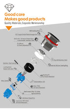 LANBOO 22B2 Economy Metal Pushbutton Switch / 1NO1NC / Momentary or Latching Available. Ring/Power Supply Button