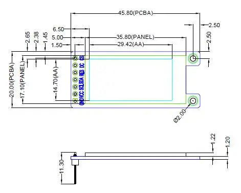 1.29 Inch OLED Module 1.29" 12864 Screen White 128X64 OLED LCD LED Display Module IIC SPI Interface CH1115 for Arduino