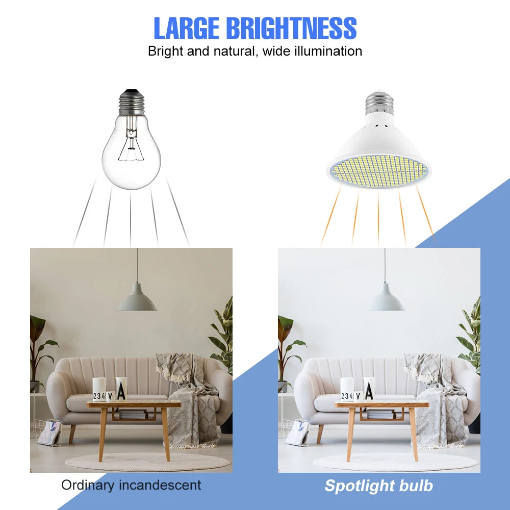 LED Bulb E27 Spotlight 220V Lamp 30W 50W 80W Warm White Light Bulb LED Chandelier 110V Ceiling Lamp For Home Living Room Bedroom