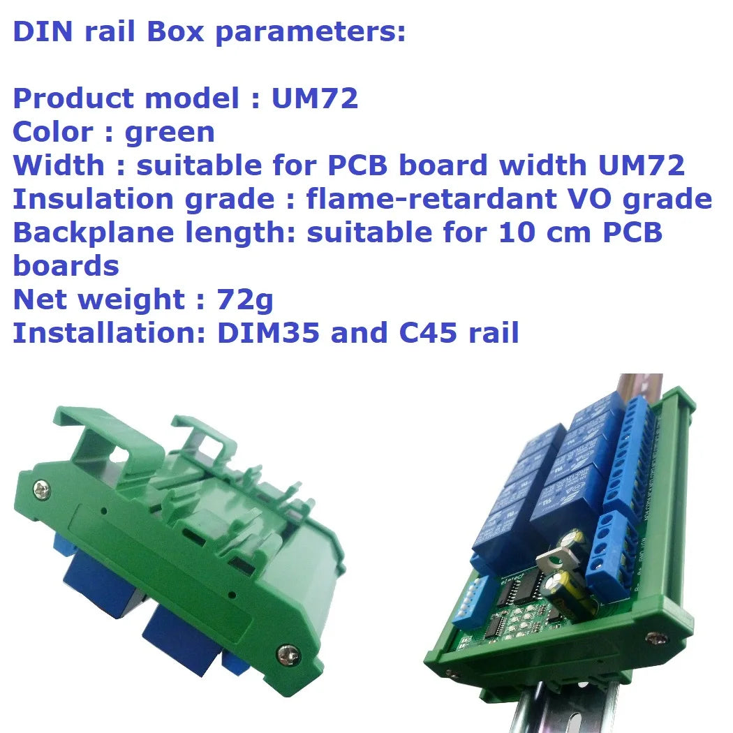 DC 12V 8 Ch RS485 Relay Board Modbus RTU UART Remote Control Switch DIN35 Rail Box for PLC Automation Control