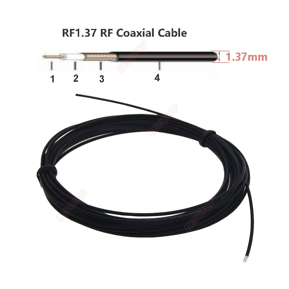 1Pcs MMCX Male Plug to MMCX Female Jack Connector RF1.37 Cable Pigtail RF Coaxial Cable Extension Cord Jumper 5CM-15M
