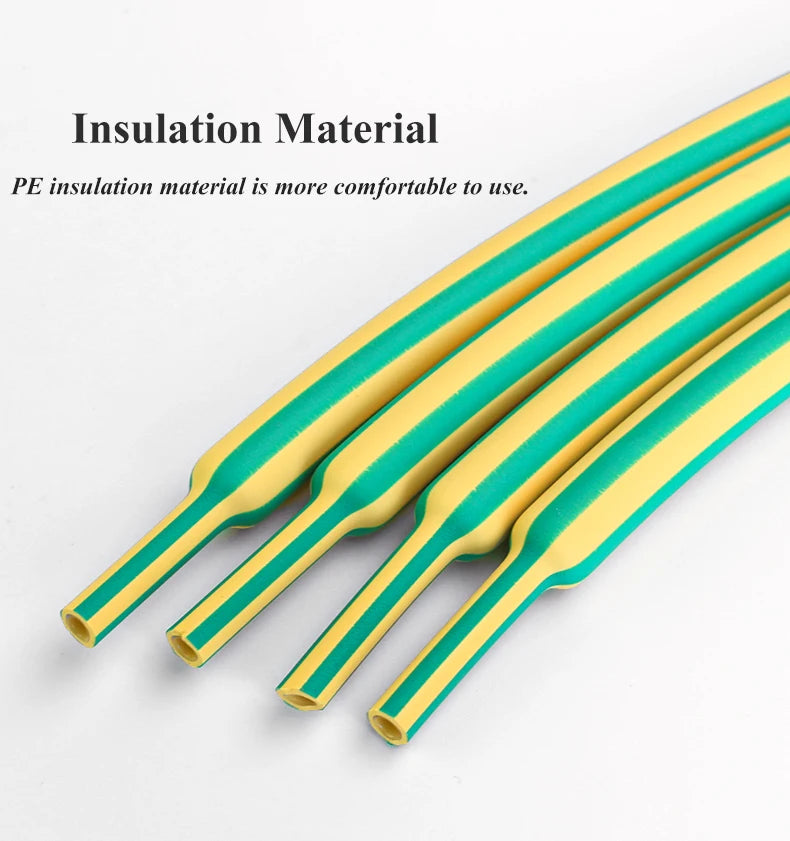 1M 3:1 Heat Shrink Tube with Glue Adhesive Lined  Dual Wall Tubing Sleeve Wrap Wire Cable Kit Yellow Green Dual Wall