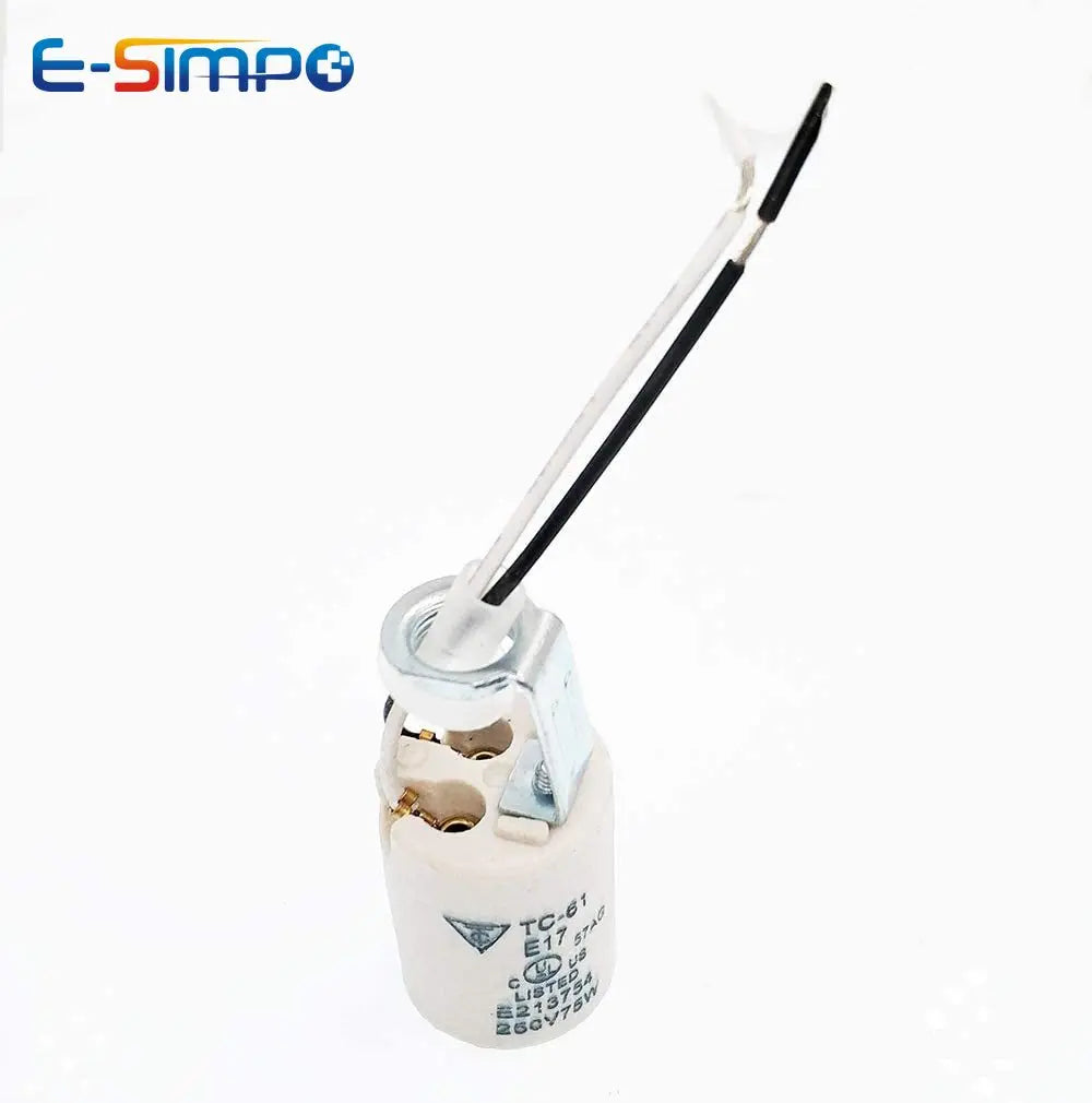 4pcs E17 Porcelain CFL Halogen Chandelier LED Lamp Bulb Base Light Socket Holder with Bracket Ceramic 10cm Silicone Wire