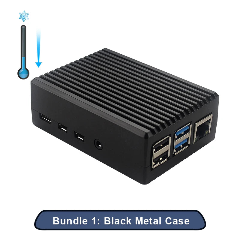 Raspberry Pi 4 Aluminum Alloy Case Metal Protective Enclosure Passive Cooling Shell Heat Dissipation for Raspberry Pi 4 Model B