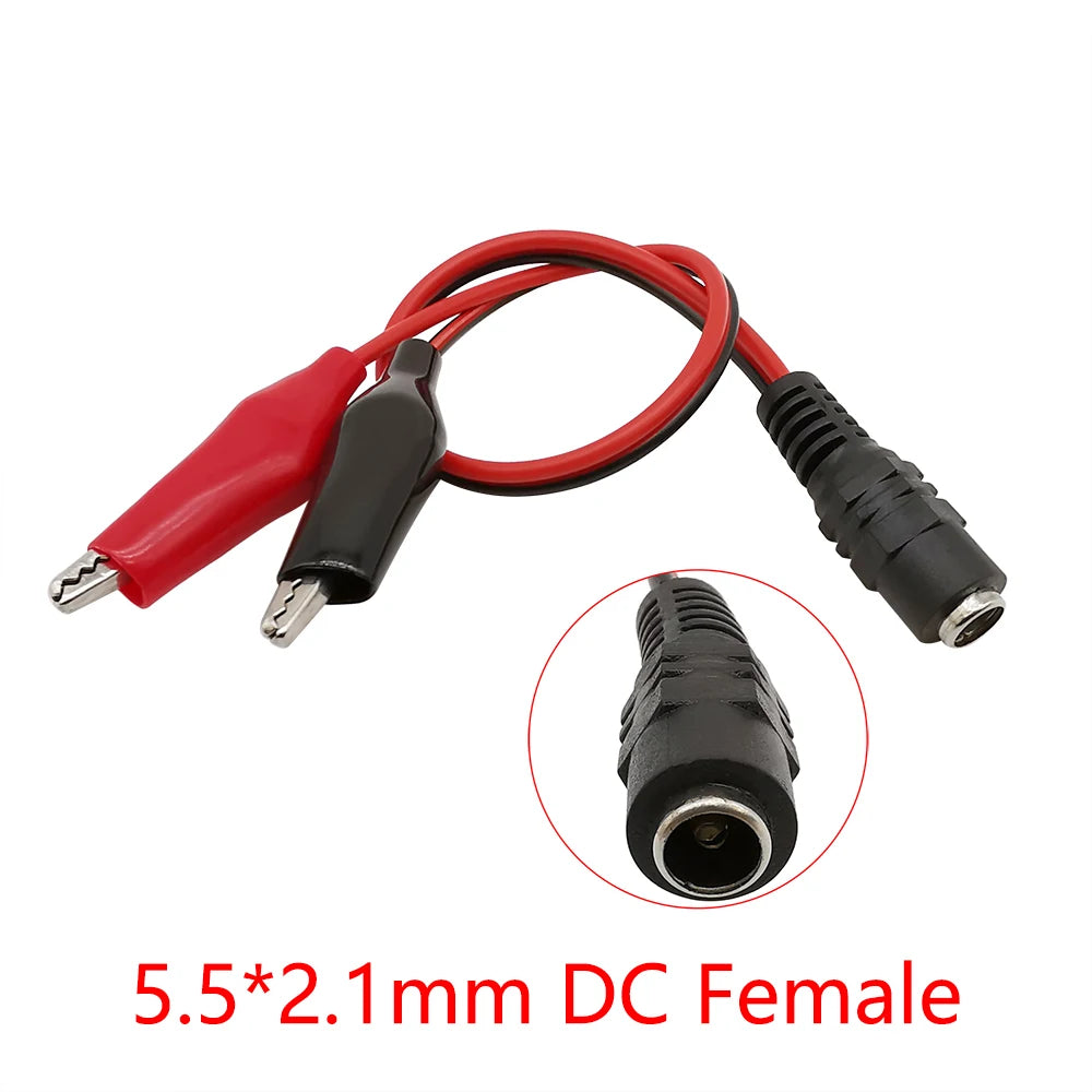 Alligator Cilps to USB/Banana Plug Test Cable Lead Jumper Wire  Male Female DC 5.5x2.1 Crocodile Clip Probe Power Supply Adapter