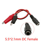 Alligator Cilps to USB/Banana Plug Test Cable Lead Jumper Wire  Male Female DC 5.5x2.1 Crocodile Clip Probe Power Supply Adapter