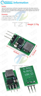 TZT DC 5.5-32V to 5V/1A Voltage Regulator Module Replace LM7805 5V Positive Voltage Regulators To 5V 1A Step-Down Module