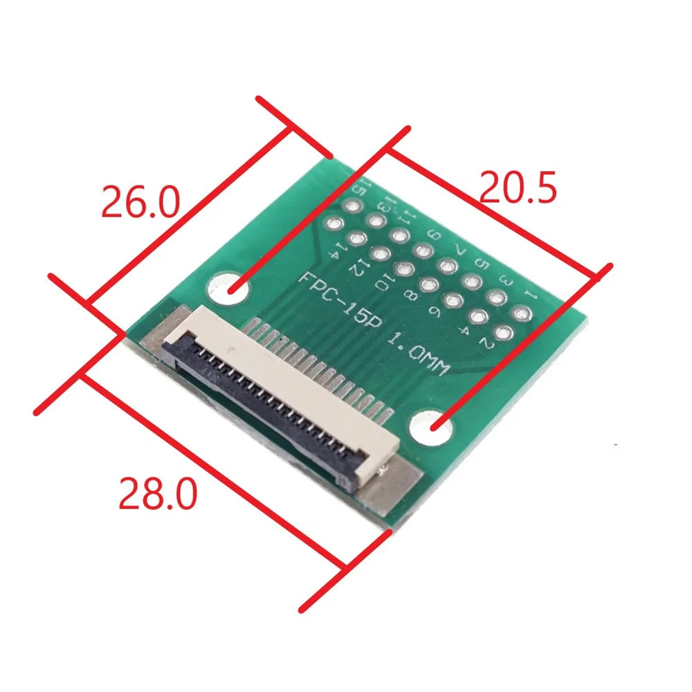 20 pcs FPC FFC 15 PIN 1.0 mm Pitch Connector SMT Adapter to 2.54 mm Space 1.00 inch Pitch through Hole DIP PCB Adapter Solder