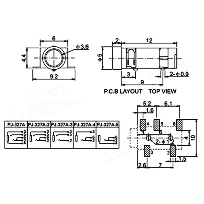 5PCS 3.5MM Headphone Jack Audio Video Female Dual Channel Stereo Jack Socket Stereo Solder Panel Mount PJ313 PJ320 PJ325 PJ326