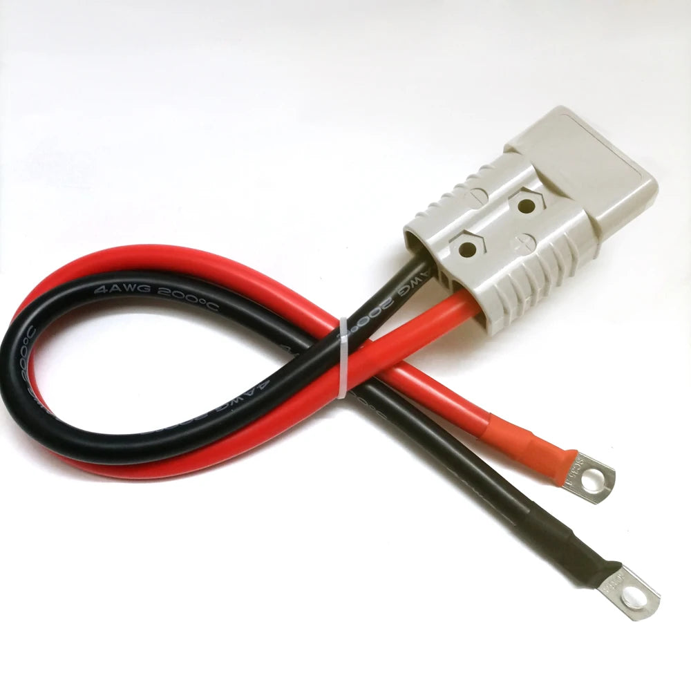 50A 120A 175A Double Pole 600V High Current Plug with 8/6/4/2AWG Silicone Cable Electric Forklift Plug Quick Charging Connector
