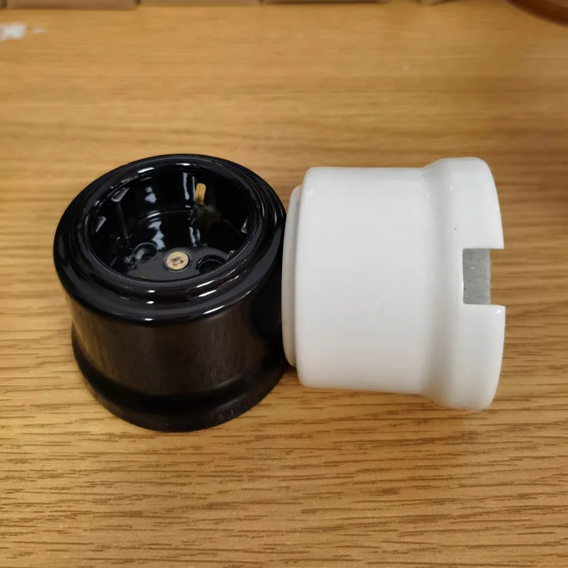 EU Ceramic Rotary Switch Wall Lamp Smart Light Knob Switch EU Socket 10A 250V For Home Decoration