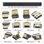 A4 Flexible HDMI-Compatible FFC FPV Ultra Thin Micro HDMI Female A4 Flat Cable Cord to HDMI Mini 90 Degree Micro Male FPC