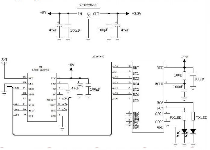 2pc/lot lora1262F30 315MHz SX1262 33dBm -148dBm TCXO High Sensitivity low current 2W SPI port Lora Module