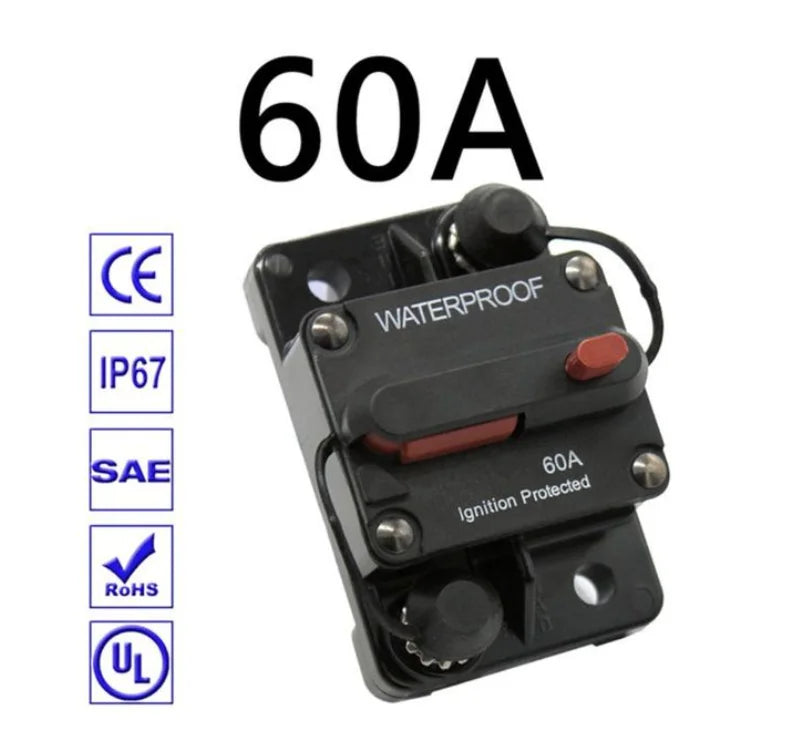Brand 30A 40A 50A 60A 70A 80A 100A 120A 150A 200A 250A 300A AMP Circuit Breaker Fuse Reset 12-48V DC Car Boat Auto Waterproof