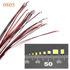 20pcs 12V 0805 1206 0603 Micro SMD Led Lamp Model Train DIY Model Making HO N OO Scale Pre-Soldered Micro Litz Wired Chip