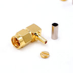 10pcs RF Connector SMA Male Plug Or RP-SMA Male Right Angle Crimp for RG174 RG179 RG178  RG316 LMR100 Cable