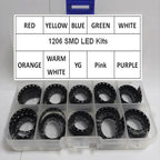 1000Pcs 1206 SMD LED 10Colors x 100Pcs White Red ICE Blue Green Yellow Pink Orange Purple Warm White Super Bright Diodes Kit