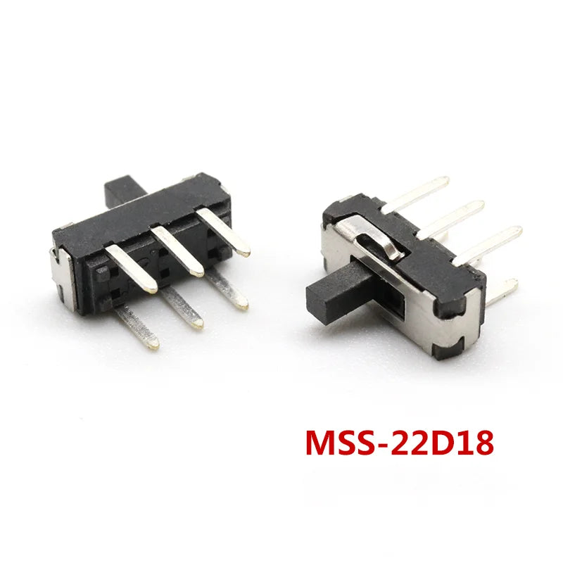 10PCS Slide Switch Micro-power Toggle Switch Single and Double-row Direct-inserted Horizontal Sliding Second Gear Third Gear