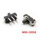 10PCS Slide Switch Micro-power Toggle Switch Single and Double-row Direct-inserted Horizontal Sliding Second Gear Third Gear
