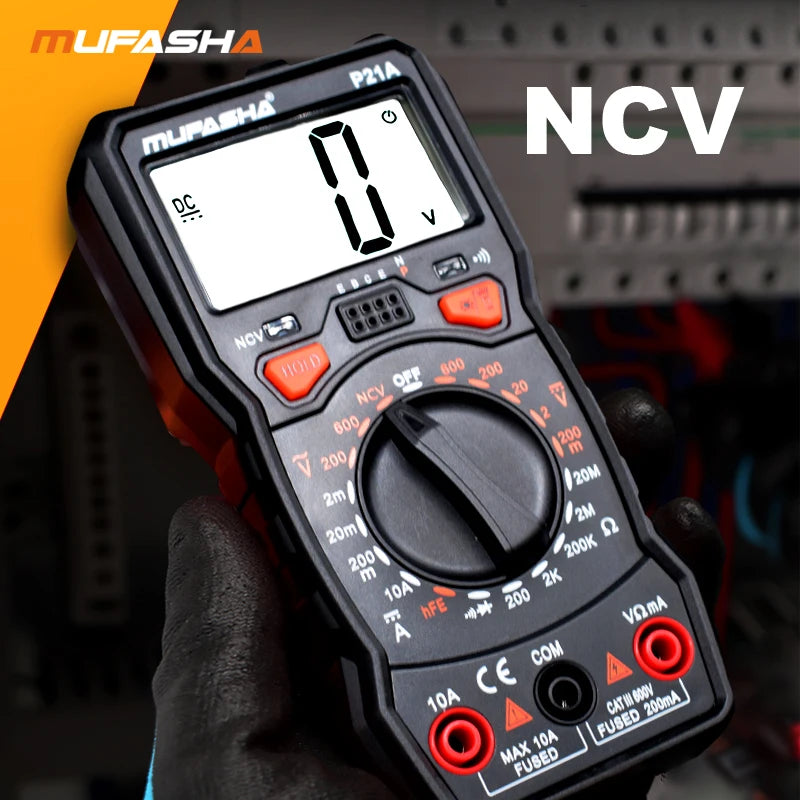 MUFASHA TRUE RMS Multimeter AC/DC Flashlight Digital 6000 COUNTS NCV Smart Multimeter High Precision Multimeter
