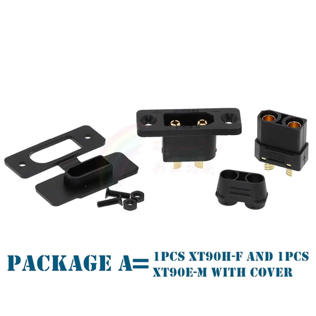 Amass XT90E-M Battery Connector XT90E Male Plug Gold-plated XT90 Mountable Connector Black Socket Or XT90H-M Quickly Charge