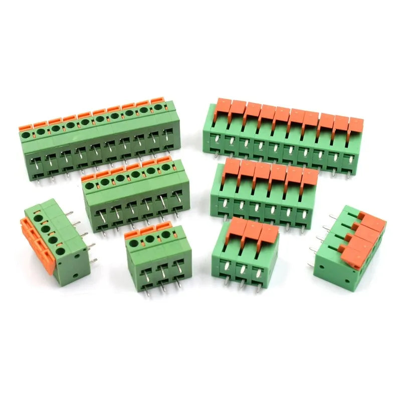 100pcs 142V 142R 5.08mm/0.2" Side/TOP Entry 2P3P4P6P8P10P 141V 141R FFKDSA1/V-2.54mm/0.1" PCB Spring Terminal Block Connector