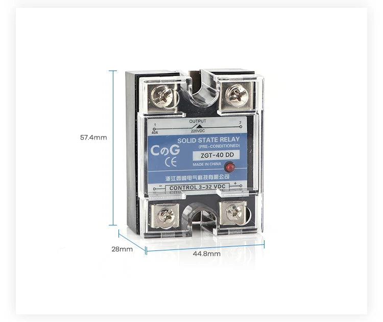 CG SSR-10DD 25DD 40DD 150A 200A SSR Single Phase DC Control DC Heat Sink 3-32VDC To 220VDC 600V 10A 25A 40A DD Solid State Relay