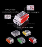 25/50/100Pcs 252/253/254/255 Fast Push-in Conductor Wiring Connector Terminal Block Compact Wire Connector 2/3/4/5Pin AWG18-12