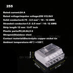 25/50/100Pcs 252/253/254/255 Fast Push-in Conductor Wiring Connector Terminal Block Compact Wire Connector 2/3/4/5Pin AWG18-12