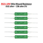 5pcs RX21 10W Wire Wound Resistance 5% 1R 10R 100R 1K 10K 12K 15K 18R 20R 22R 24R 27R 30R 33R 36R Resistor