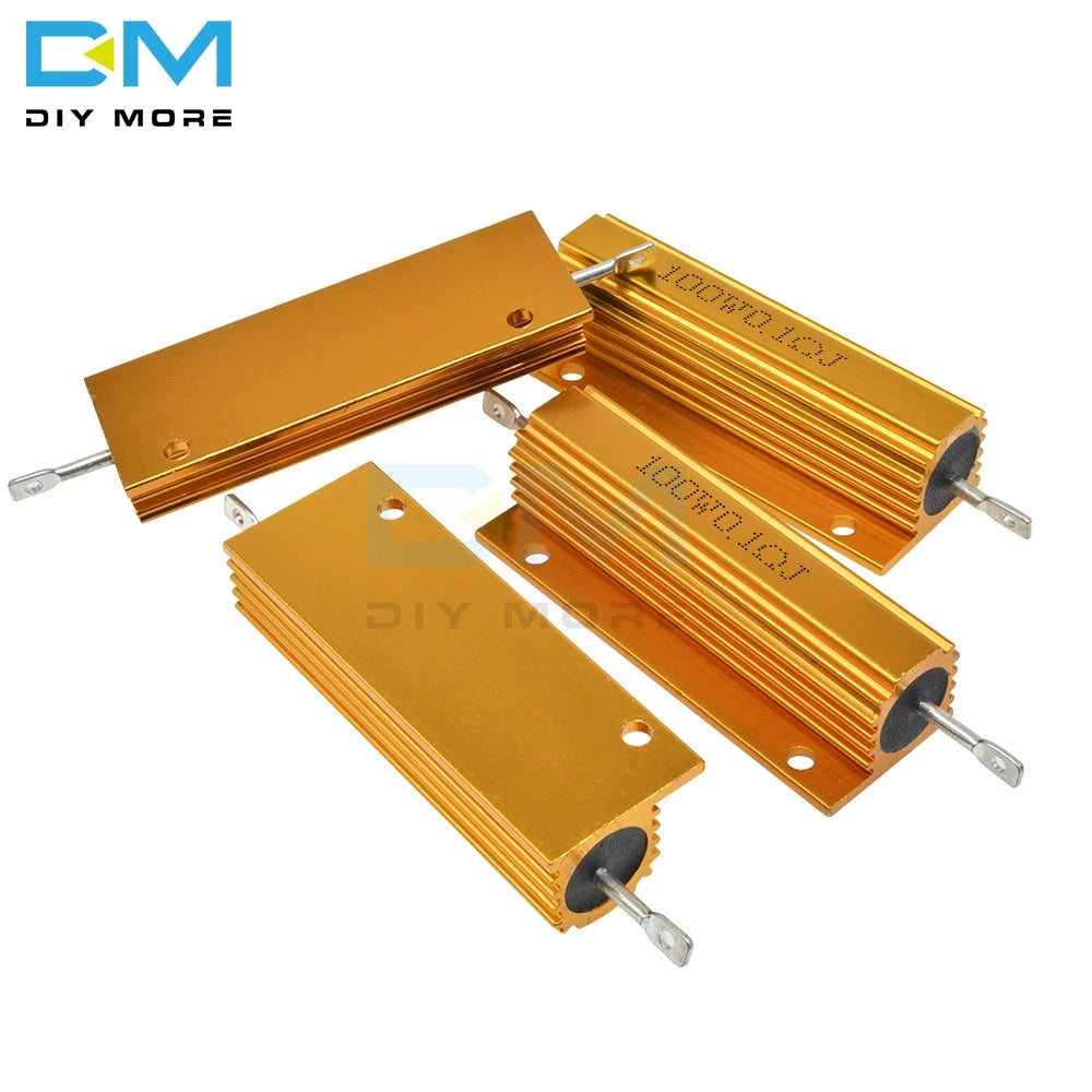 0.5R 1R 2R 4R 6R 8R 10R 20R 100W 5% +5% -5% Aluminum Shell Housed Case Power Wirewound Resistor 0.5/1/2/4/6/8/10/20/50/100 Ohm