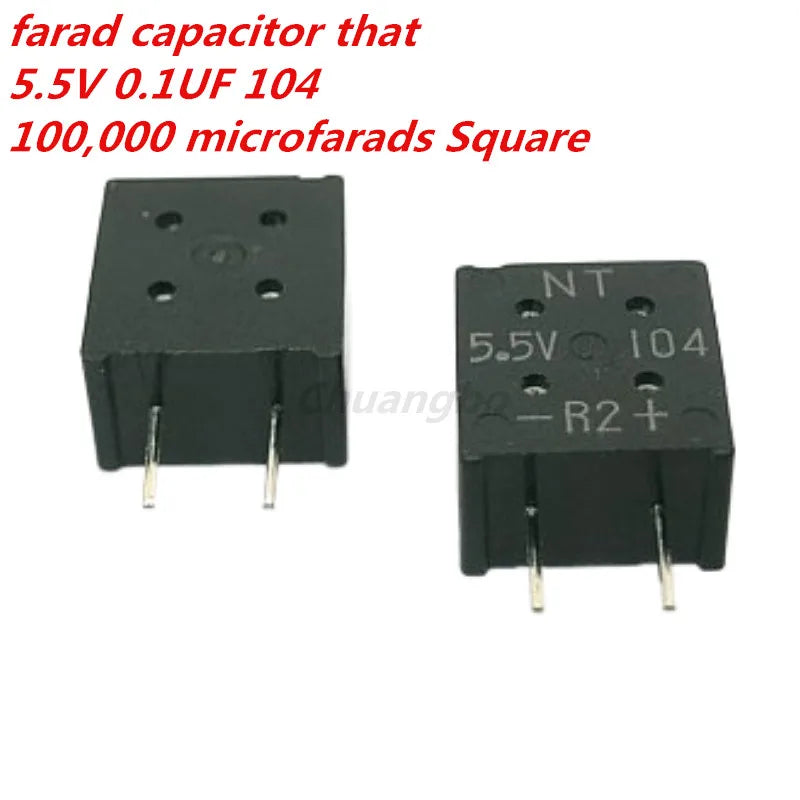 10pcs 5.5V 0.1F Super Capacitor Farad Capacitor 5.5V 104 FM0H104ZF is 100,000 microfarads